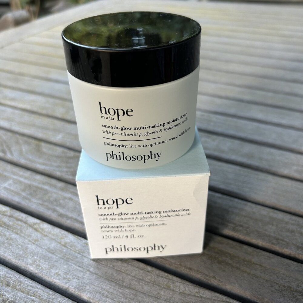 Philosophy HOPE in a Jar Smooth Glow Multi-Tasking Moisturizer 4 oz NIB - Picture 3 of 4